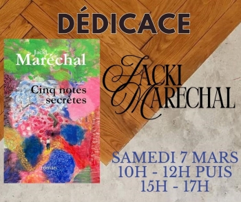 jacki maréchal,dédicace,cinq notes secrètes,roman,librairie buffet,oyonnax,ain,rhône alpes,bugey,olivier leguay,clavecin,épinette,concert,js bach,musique