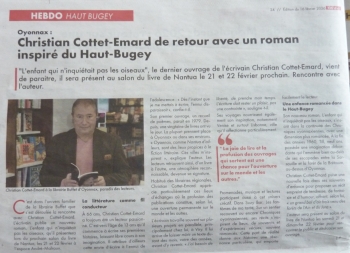 emmanuel perret,hebdo 39,presse,jura,bugey,oyonnax,salon du livre nantua,christian cottet-emard,nantua,littérature,roman