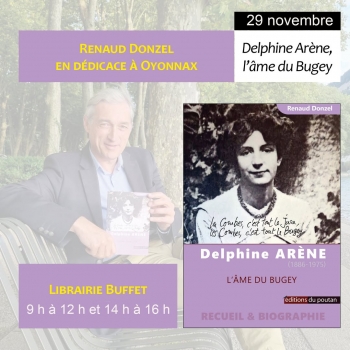 renaud donzel,delphine arène,librairie buffet,dédicace,ain,rhône alpes,bugey,littérature