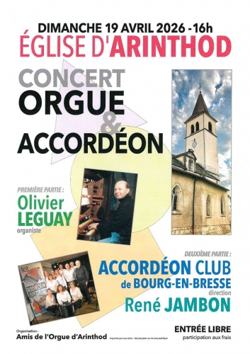 olivier leguay,orgue,arinthod,musique,concert,accordéon,accordéon club bourg en bresse,rené jambon